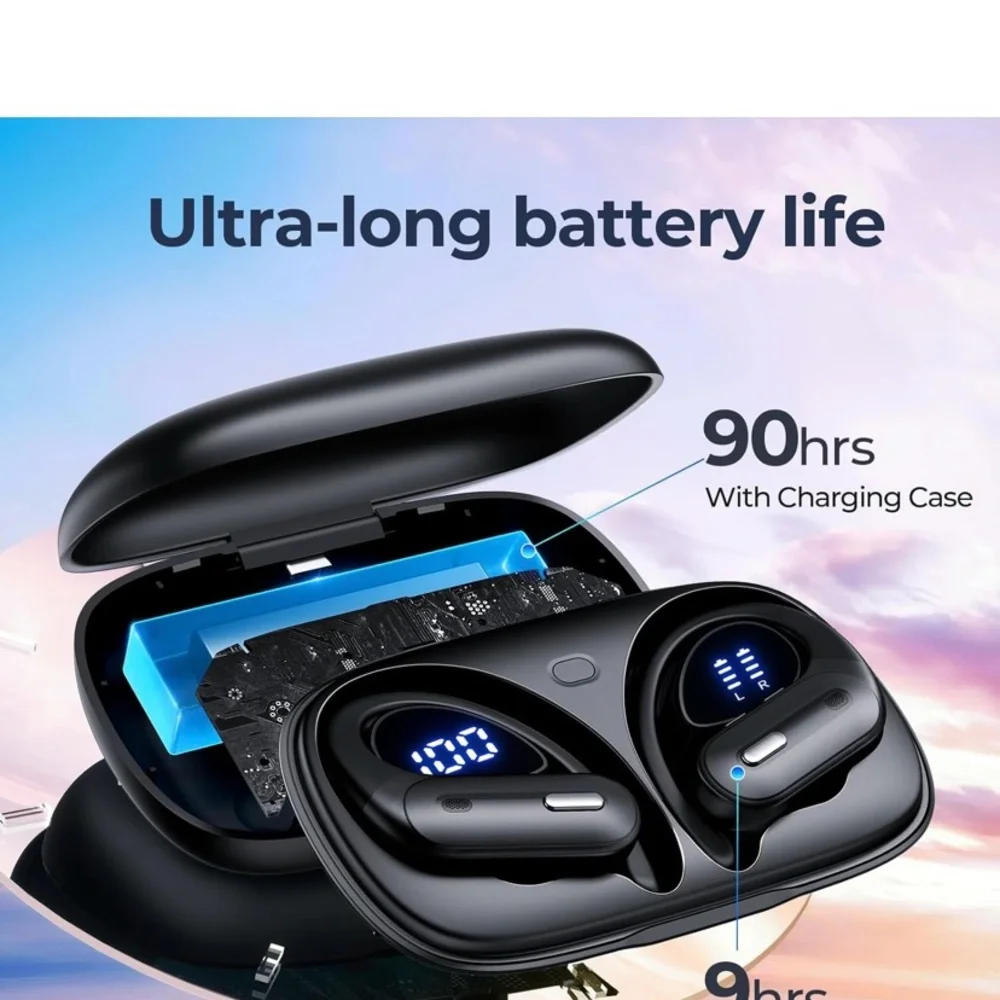 Wireless Black Earbuds with Charging Case